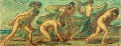 Seven Walking with Cloths by Ludwig von Hofmann